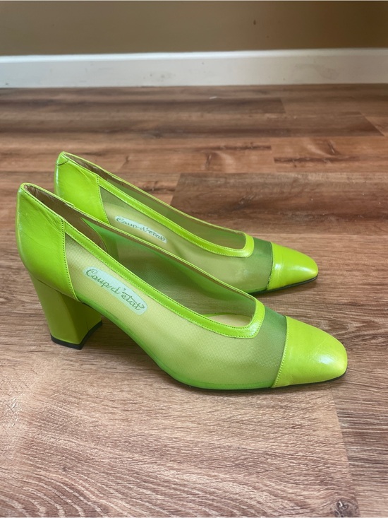 Coup D'Etat Shoes - Vintage Coup D'etat Mesh Cap Toe Pumps Heels Size 9 Green